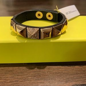 BCBGeneration Faux Leather Bracelet w/Gold Studs